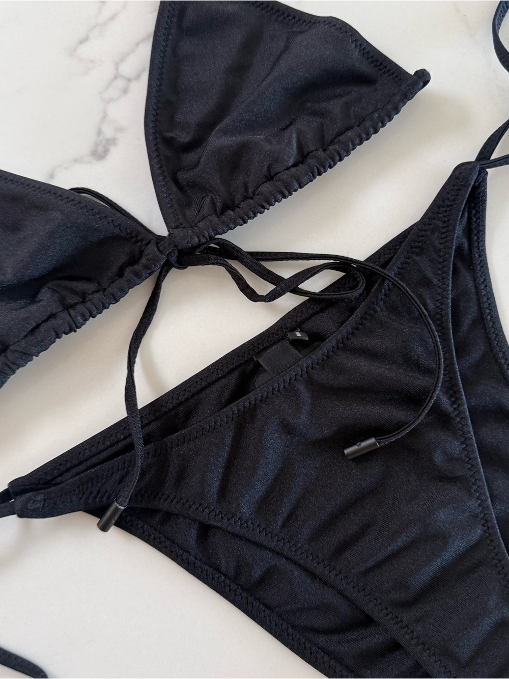 Triangl Vinca Triangle Bikini SET - Ebony Black - Size Medium - Picture 3 of 7